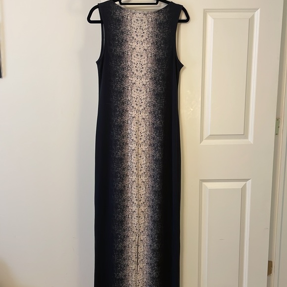 Elegant Sleeveless Sheath Maxi Tank Dress with Sexy Back Slit by Bar III - Picture 5 of 7